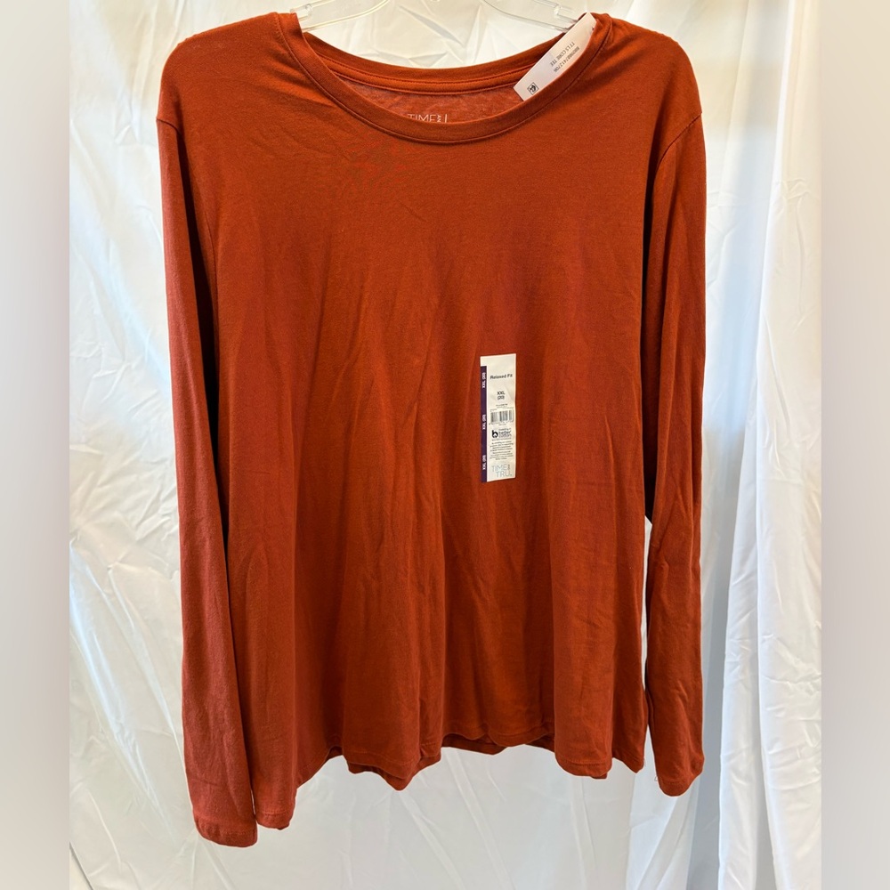 Time and Tru NWT Rust Long Sleeve Top 100% cotton size 20W
